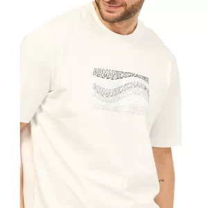 Armani Exchange T Shirt Uomo 3DZTLE ZJ9JZ 1116 Off White