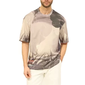 Armani Exchange t shirt uomo girocollo 3DZTHX ZJXTZ 6721 Safari All Over