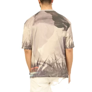 Armani Exchange t shirt uomo girocollo 3DZTHX ZJXTZ 6721 Safari All Over