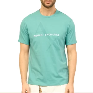 Armani Exchange t shirt uomo girocollo 8NZT76 Z8H4Z 15DG Bristol Blue