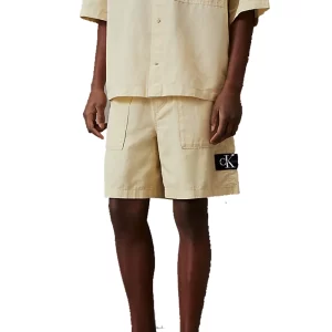 Calvin Klein Bermuda uomo Linen Short J30J325475LFU Green Haze