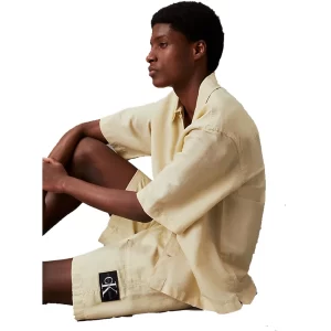 Calvin Klein Bermuda uomo Linen Short J30J325475LFU Green Haze
