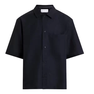 Calvin Klein Camicia maniche corte uomo Linen J30J325173BEH Nero