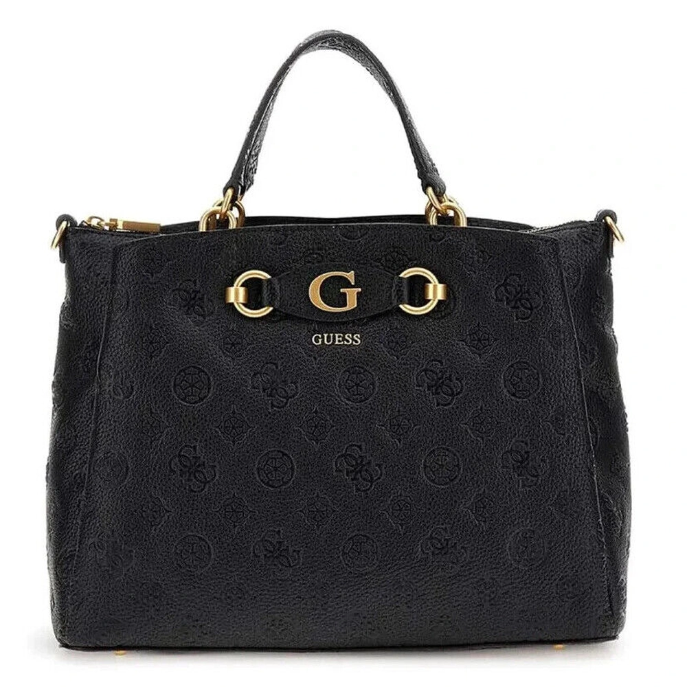 Guess Borsa Izzy Peony Girlfriend Satchel HWPD92 09060 BLO Black Logo Abbigliamento Mediterraneo