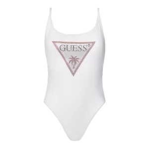 Guess costume intero donna One Piese Rhinestone Triangle E4GJ03 MC040 G011 Pure White