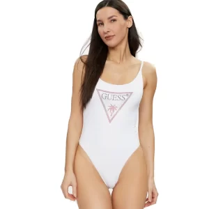 Guess costume intero donna One Piese Rhinestone Triangle E4GJ03 MC040 G011 Pure White