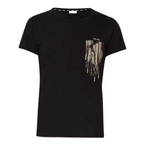 Liu Jo T shirt donna maniche corte TA4136 JS003 Q9074 Nero Pocket