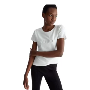 Liu Jo T shirt donna maniche corte TA4136 JS003 R9291 Light Ivory Embroider