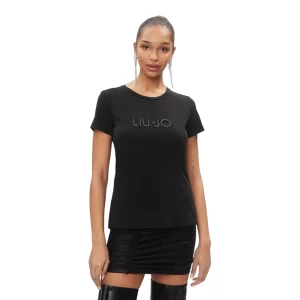 Liu Jo T shirt donna maniche corte TA4136 JS003 S9917 Nero Embrodery