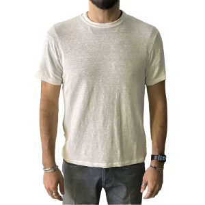Wool & Co Maglia girocollo manica corta uomo WO2120 0001 Bianco
