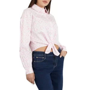 Guess Camicia Dea Bowed donna W4RH59 WE2Q0 P6CC Pattern Pink