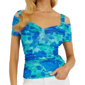 Guess Emily Top donna W4GP17 KBAC2 P7OZ Resort Rose Print