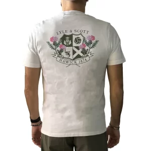 Lyle & Scott T Shirt over uomo Thistle Club Print TS2027VX 626 White