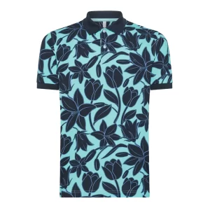 SUN68 Polo full print uomo A34131 94 Acqua