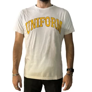 Uniform T shirt uomo girocollo jersey stampa UN009051013 Off White