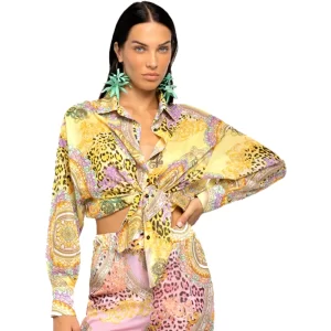 4GIVENESS Camicia corta pretty donna FGCW3842 020 Giallo