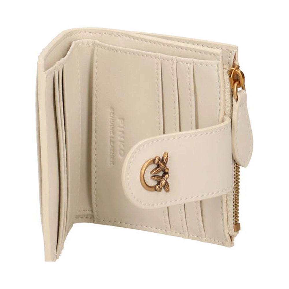 Pinko Portacarte Wallet Vitello Seta 103610A0F1Z14Q White Abbigliamento Mediterraneo