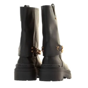 Pinko Stivaletto Mia 12 Ankle Boot Calf Leather Black SD0145P001Z99