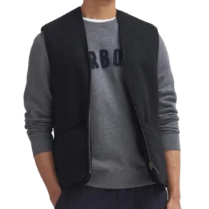 BARBOUR Gilet Warm Pile Waistcoat Zip MLI0004 BK11 Black