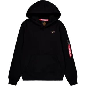 Alpha Industries Felpa con Capuccio 3D Small Logo 148337 03 Black