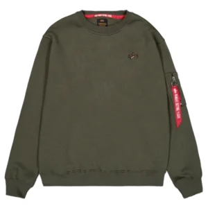 Alpha Industries Felpa girocollo 3D Small Logo 148309 142 Dark Olive