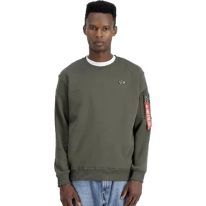 Alpha Industries Felpa girocollo 3D Small Logo 148309 142 Dark Olive