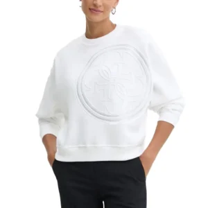 Guess Felpa Strass donna Logo W4BQ07 K9Z21 G011 Bianco