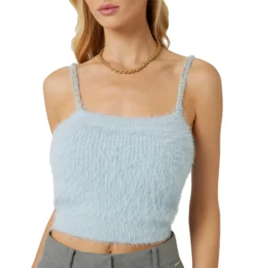 Guess Top con Strass Keyla W4BR26 Z3BH0 A719 Azzurro