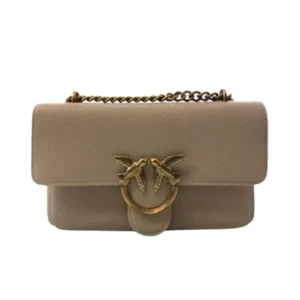 Pinko Borsa One Soft Mini Pelle Martellata 104528 A29Q C50Q Beige Grigio