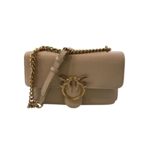 Pinko Borsa One Soft Mini Pelle Martellata 104528 A29Q C50Q Beige Grigio2