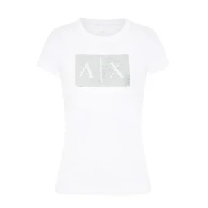 Armani Exchange t shirt donna 8NYTDL YJ73Z 6110 Bianco Silver