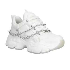 Buffalo Sneakers binary pearl vegan 1636375 xe white silver