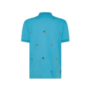 SUN68 Polo uomo full embroidery logo A35128 13 Turchese