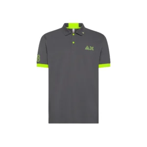 SUN68 Polo uomo logo fluo A35122 99 Inchiostro