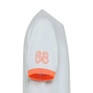 SUN68 T shirt uomo PE Logo Fluo T35125 01 Bianco