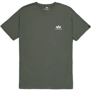 Alpha Industries T shirt uomo Basic Small Logo 188505 142 dark olive