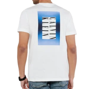 Calvin Klein T-shirt uomo Ombre text J30J327478YAF Bright White