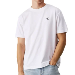 Calvin Klein T-shirt uomo Serif Font graphic J30J327473YAF Bright white