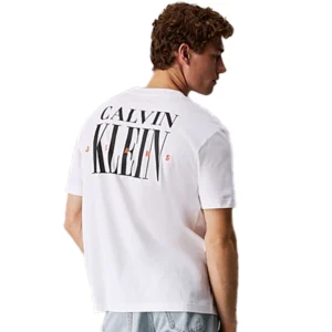 Calvin Klein T-shirt uomo Serif Font graphic J30J327473YAF Bright white