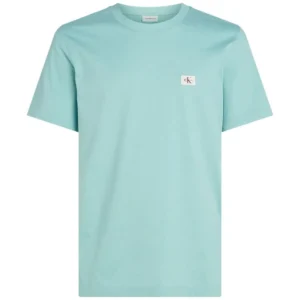 Calvin Klein T-shirt uomo woven label regular J30J327100MR5 Fresh mint