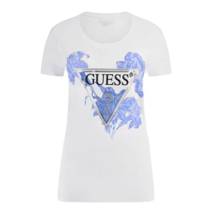 Guess T-Shirt Donna Flower Triangle Tee W5GI08 J1314 G011 Pure White