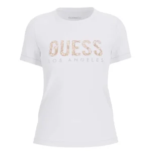 Guess T-Shirt Donna Python W5RI19 I3Z14 G012 Cream white