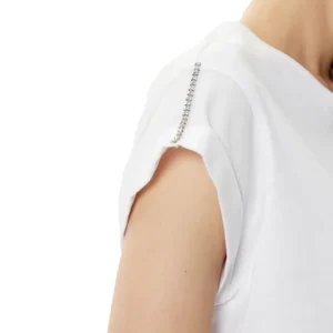 Guess T-Shirt Donna Sleeves strass W5RI06 I3Z14 G011 Pure White
