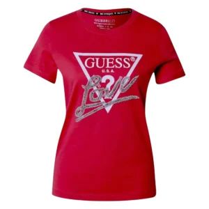 Guess T-Shirt Donna Triangle Love Tee W5I10 I3Z14 G574 Wild Red
