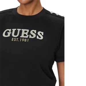 Guess T shirt cropped Washed Logo W5GI15 K8FQ4 JBLK Jet Black