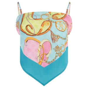 Guess Top donna E5GH02 WH4V0 P7WO Chains Acqua