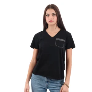 Liu Jo T shirt donna maniche corte TA5172JS923ECS M9278 Nero Pocket