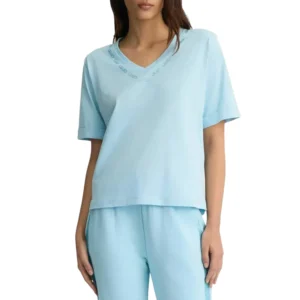 Liu Jo T shirt donna maniche corte TA5175JS923ECS M9490 crystal Blue