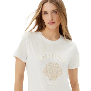 Guess T-Shirt Donna Undersea E5GI03 K8G01 G018 White