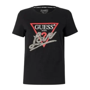 Guess T-Shirt Donna Triangle Love Tee W5I10 I3Z14 JBLK Black